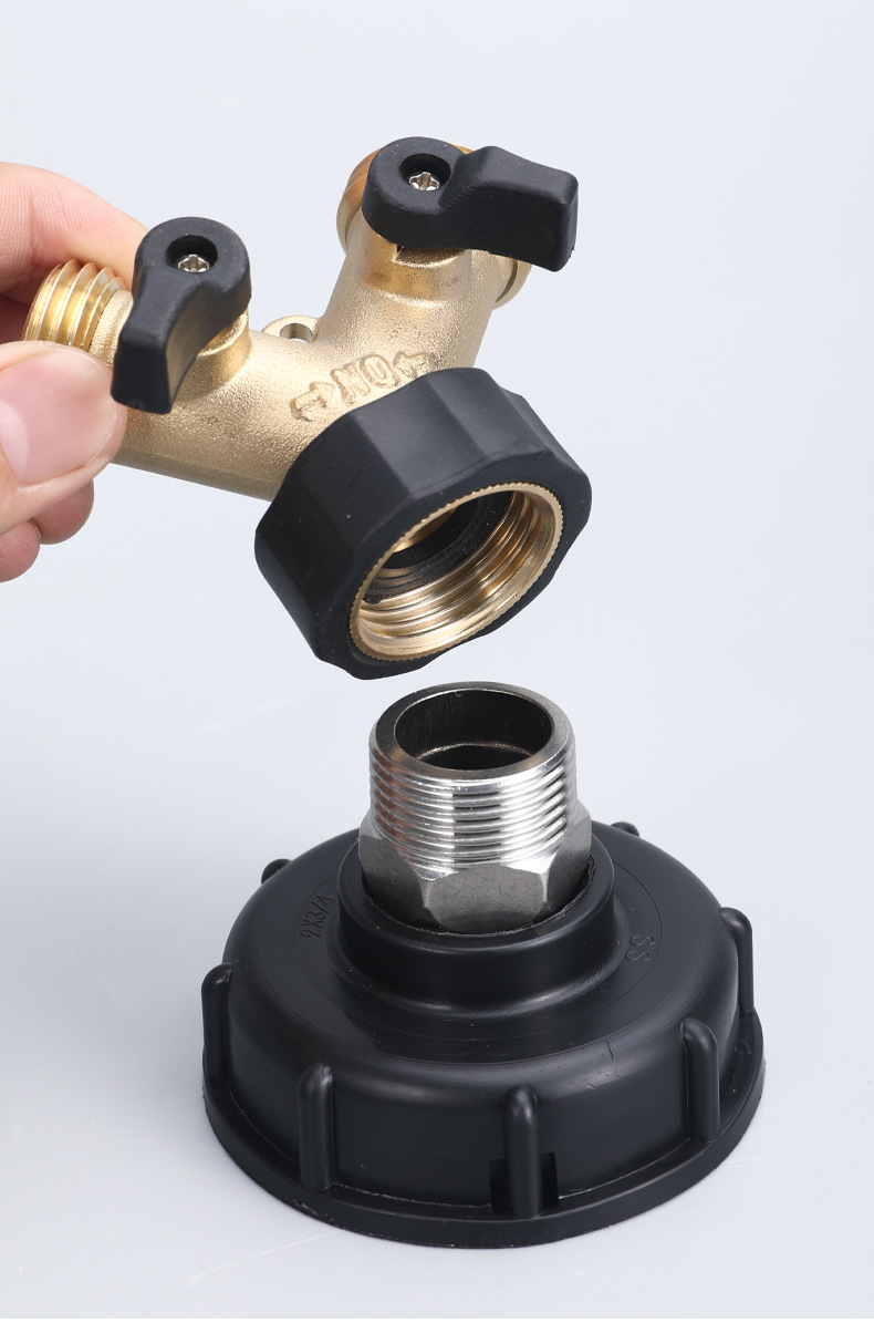 厂家直销美式全铜三通接头园林y型一通二式分流器 吨桶阀门转接头