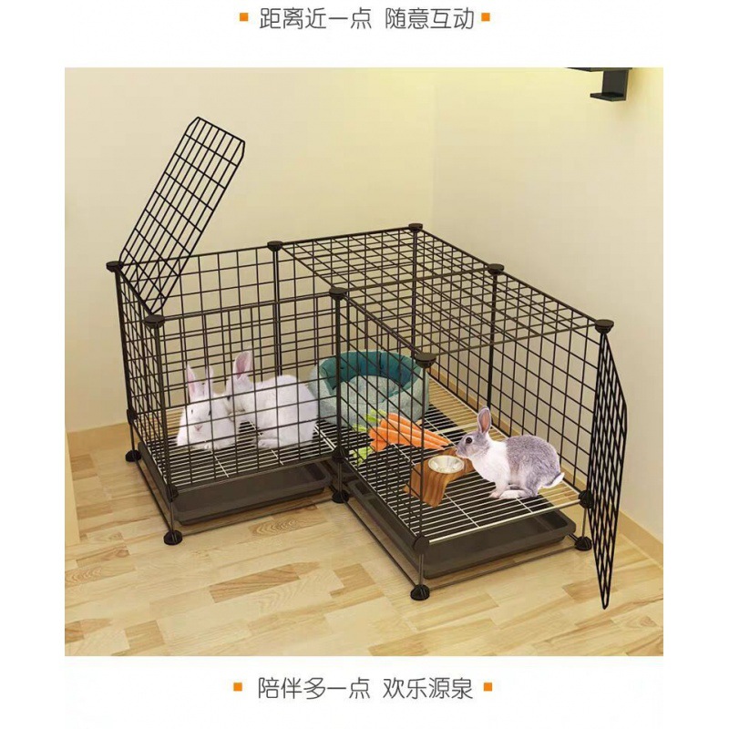 Rabbit Cage Household Indoor Rabbit Nest with Toilet Automatic Manure Cleaning House Breeding Cage Extra Large Clearance Rabbit Cage Pet