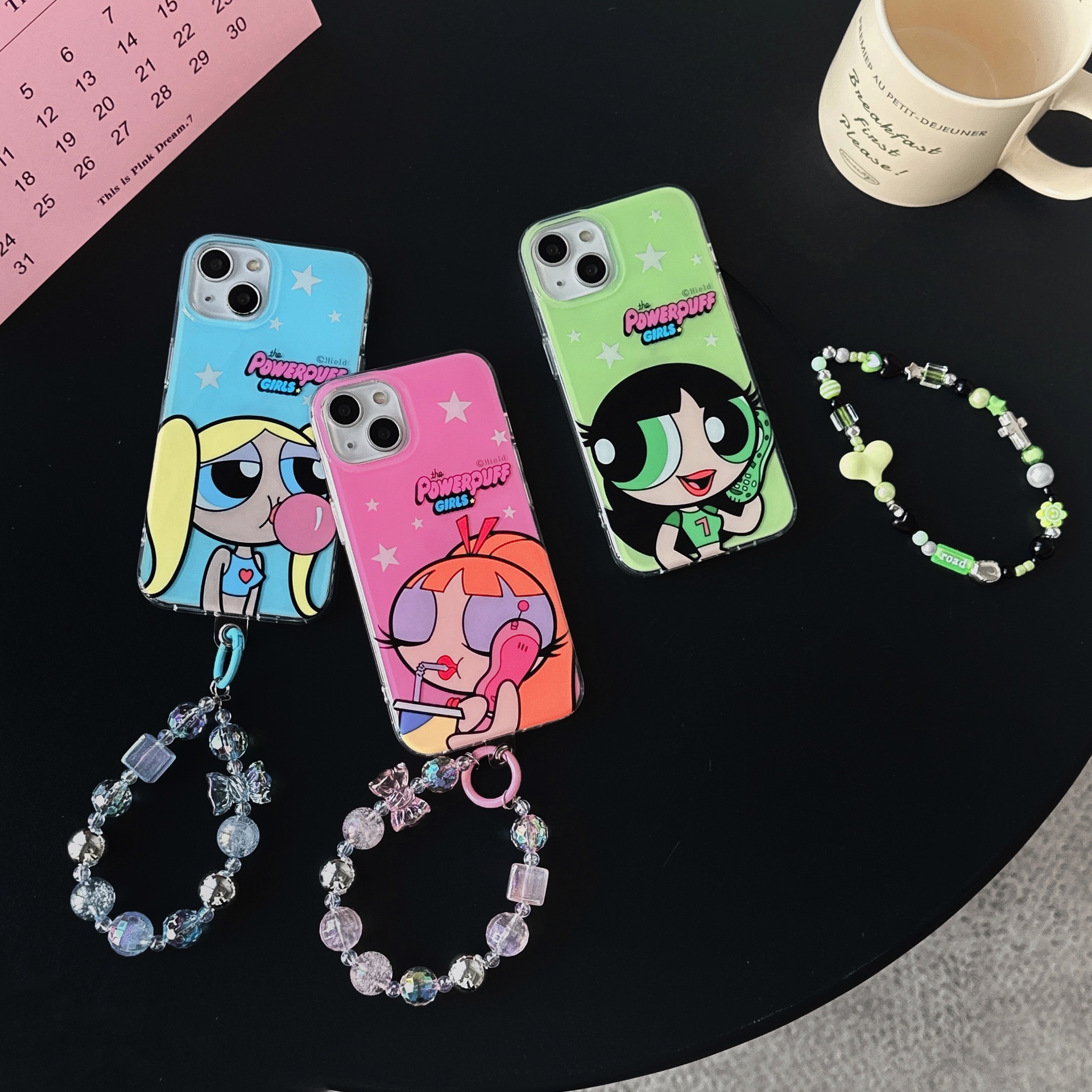 卡通吹泡泡小女孩适用iphone14链条13手机壳苹果12promax女11防摔