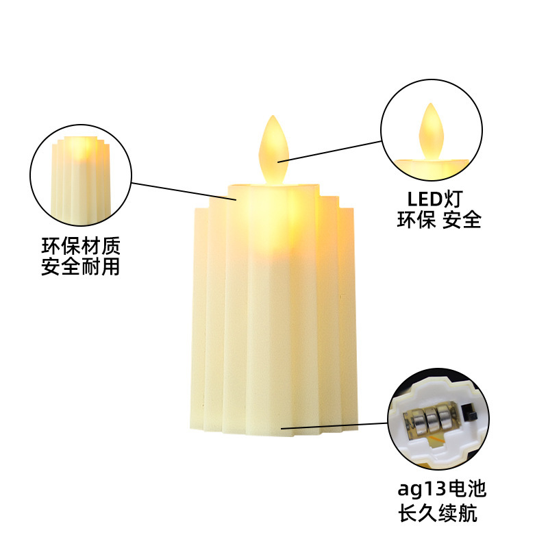 LED Electronic Candle Creative Roman Door Shooting Props Wedding Festival Ambience Light Bedroom Decoration Small Night Lamp