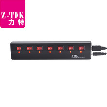 Z-TEK力特7口USB HUB2.0分线器集线器 双芯片带电源 独立开关控制