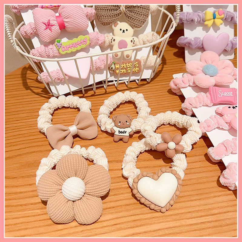 Children's Hair Band Cartoon Flower Rubber Band Korean Style Little Girl Head Flowers Hair Rope Girl Hair Tie Bow Rubber Band