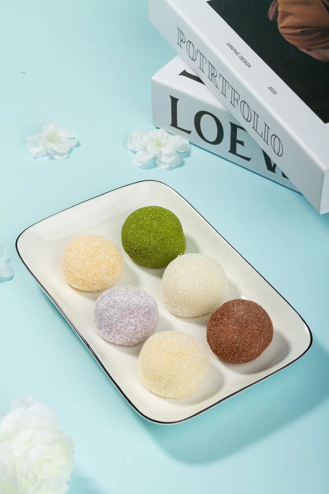 糯米糍雪媚娘 零食小吃 餐后甜点 解冻即食椰子灰大福 洋风椰蓉