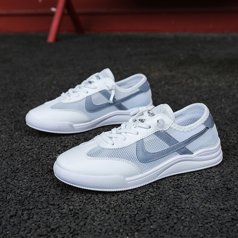 2022夏季情侣鞋韩版时尚男女同款休闲鞋飞织透气小白鞋镂空阿甘鞋