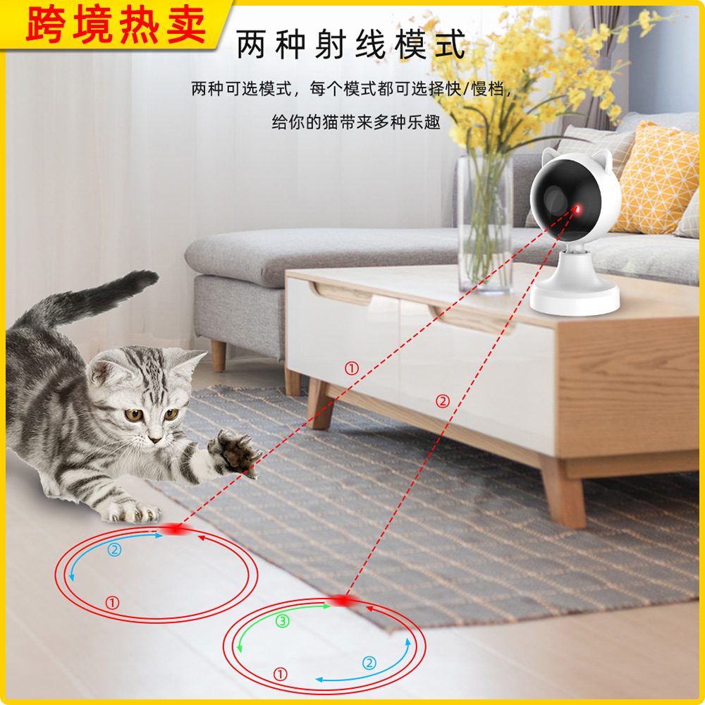 Amazon New Rechargeable Two Modes Infrared Intelligent Automatic Laser Interactive Cat Teaser Toy