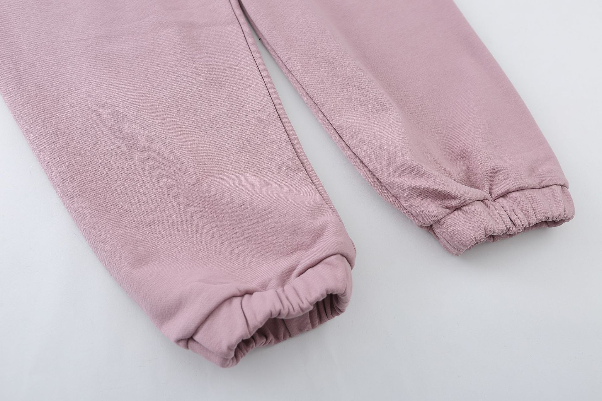 青少年普通微弹字母棉休闲长裤中腰小脚裤毛圈面料长裤子