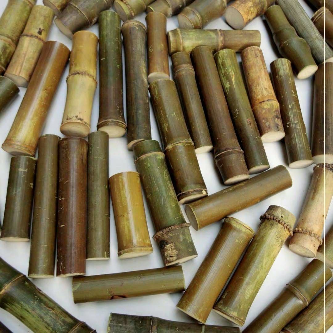 精品实心竹手把件毛料精磨老玉竹挂件竹雕文玩小件竹制车