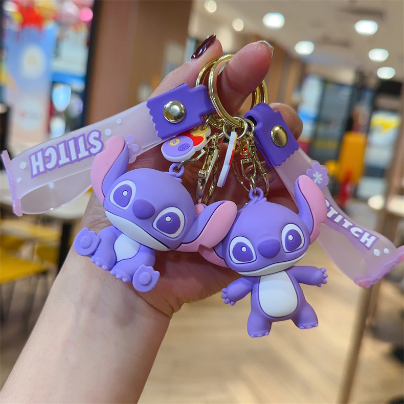 Cartoon Funny Stitch Keychain Cute Three-Dimensional Doll Ornaments Couple Schoolbag Pendant Exquisite Car Key