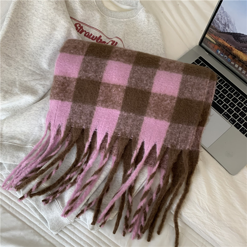 Rose Purple Series Romantic Date with Winter ~ Girlish Style Soft Sticky White Raspberry Pink Series Scarf Collection