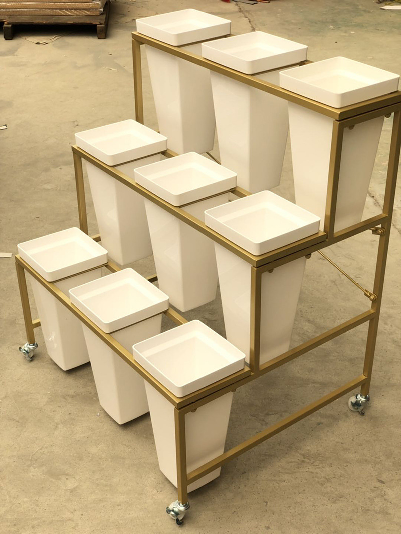 大号花店鲜花展示架花卉阶梯花店花架花桶摆摊架子移动鲜花陈列架