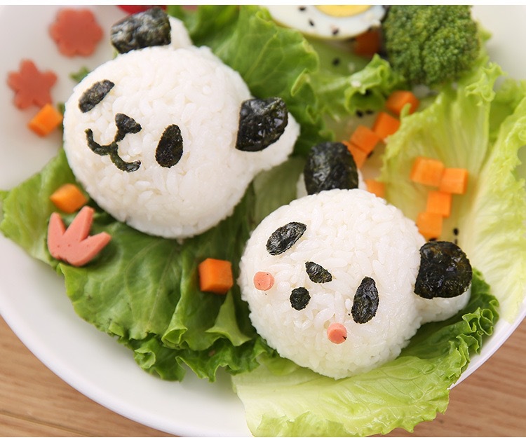 diy新款熊猫饭团模具儿童花式便当模海苔包饭创意工具寿司模具