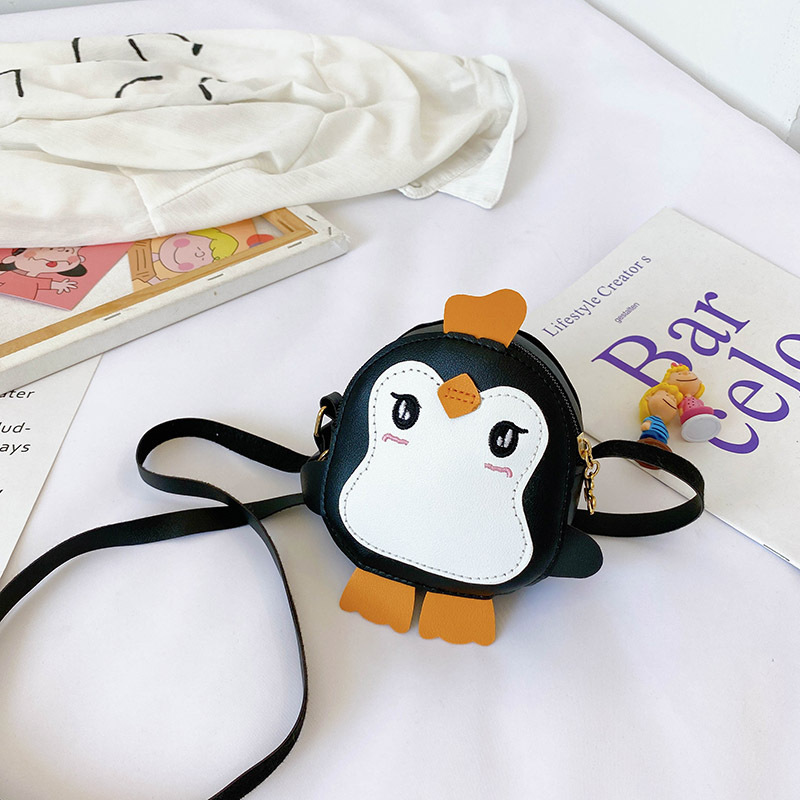 Cute Cartoon Penguin Small Bag Trendy Pu Purse Mini Messenger Bag Korean Style Children's Shoulder Girl Backpack