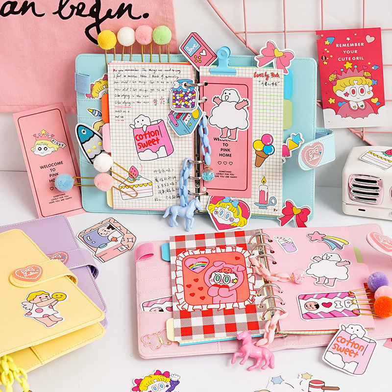 时尚韩版活页手账本生日礼品女生彩绘本学生日记本套装定制纪念品