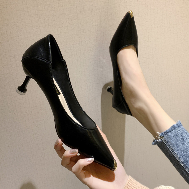 大码女鞋41一43脚宽胖妹妹细跟高跟鞋女2020秋季新款百搭潮40一43