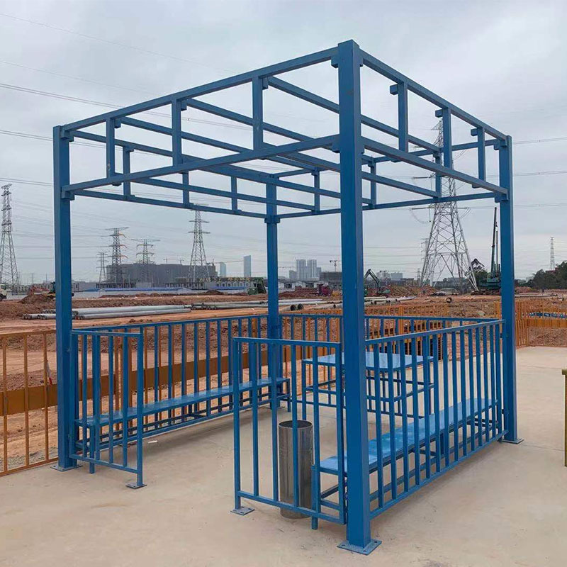 广州工厂直销建筑工地工人临时休息亭 工地临时吸烟棚茶水棚