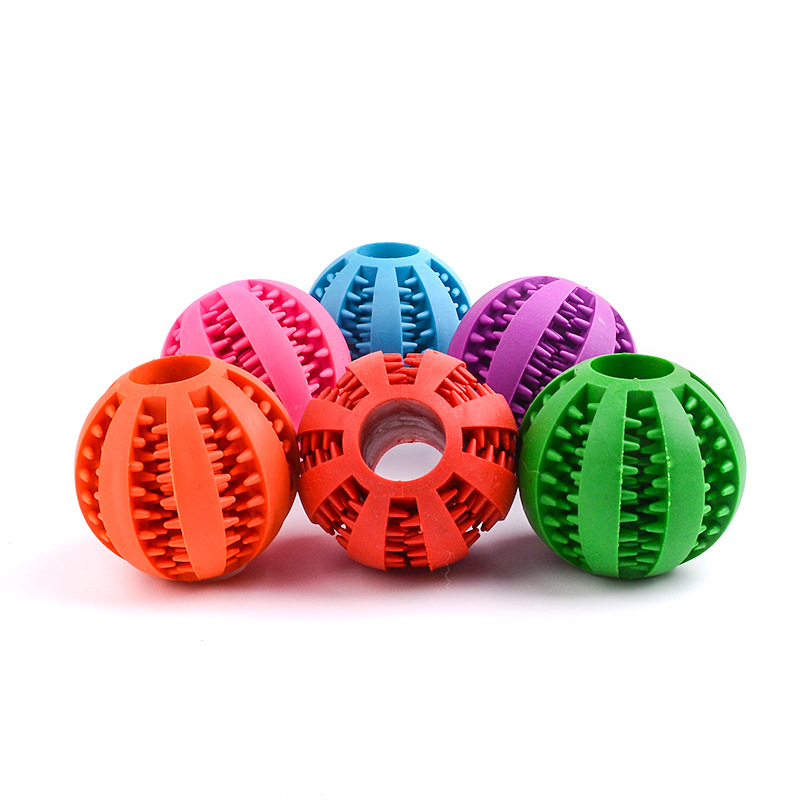 Dog Toy Ball TPR Pet Supplies Molar Teeth Cleaning Chewing Bite-Resistant 7cm Slow Food Ball Brand Factory Direct Sales