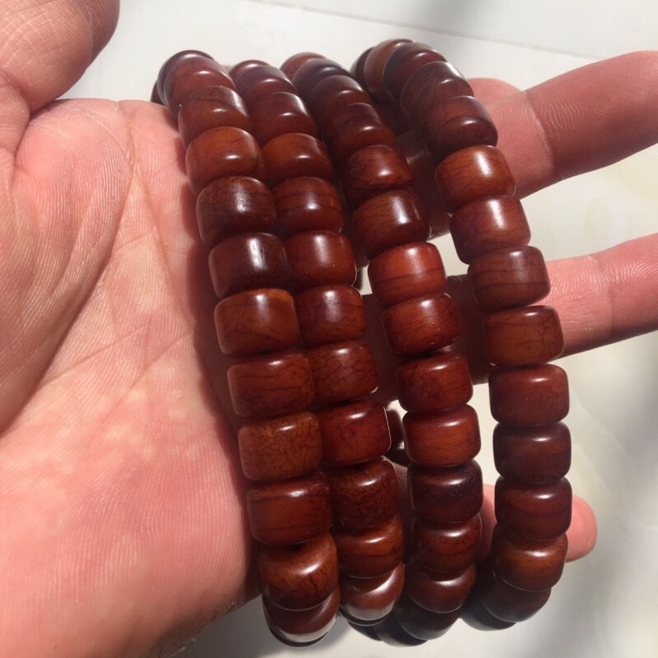 西藏牦牛骨手串佛珠108颗灵骨藏式牦牛骨嘎巴拉手链项链吊坠