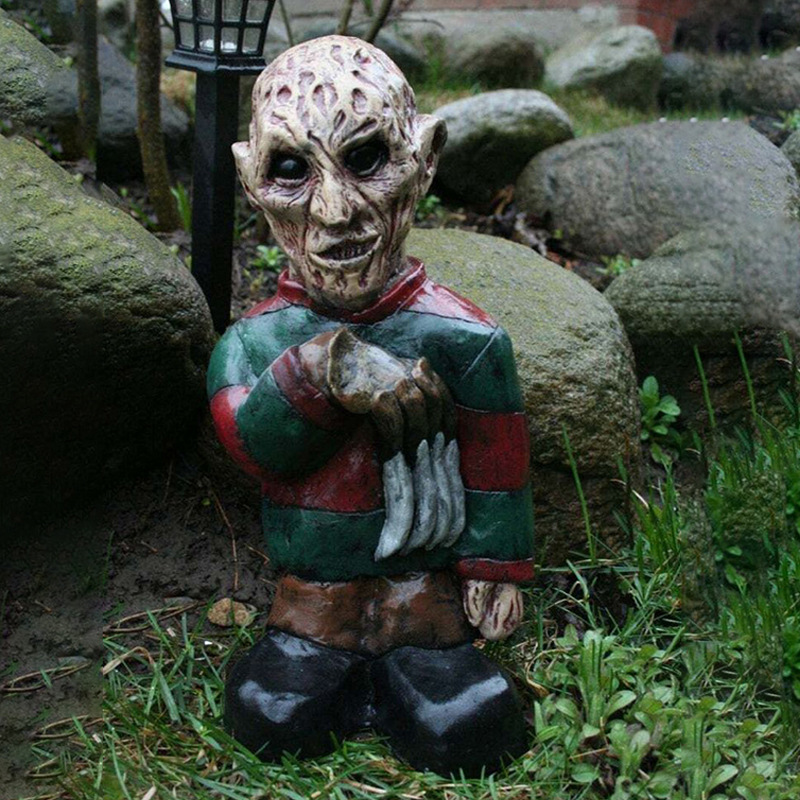 现货花园僵尸侏儒摆饰万圣节恐怖电影花园雕像装饰杀手树脂摆件