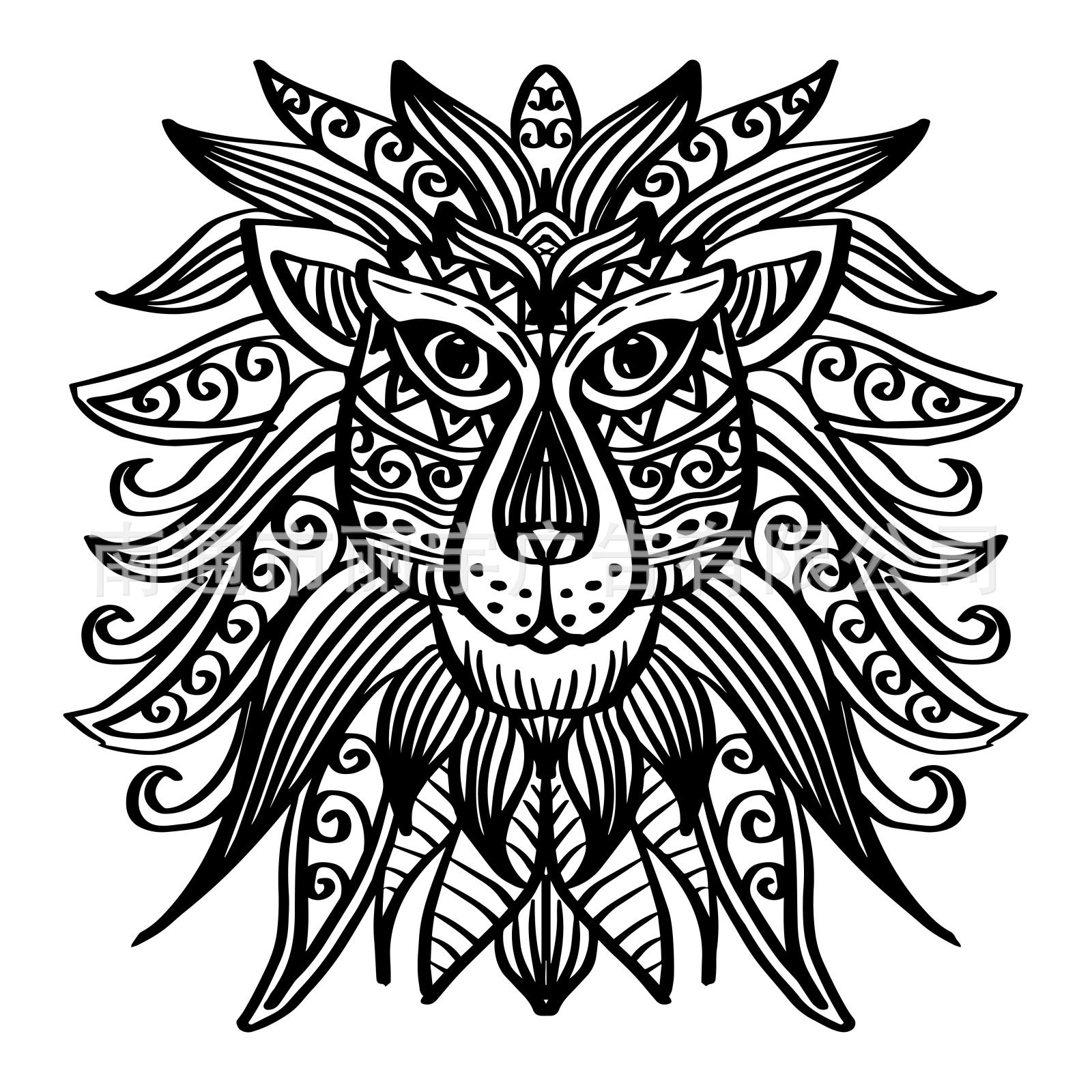 狮子 动物 图案自粘可移除pvc 墙贴 贴纸 装饰贴车贴门贴跨境货源