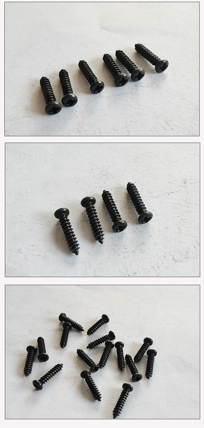 厂家直供pa发黑圆头十字自攻螺丝圆头自攻钉圆头木牙螺钉批发