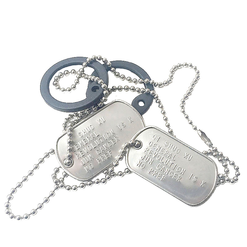 不锈钢二战卷边狗牌 太钢军牌冲压刻字凹凸金属身份牌美军狗牌