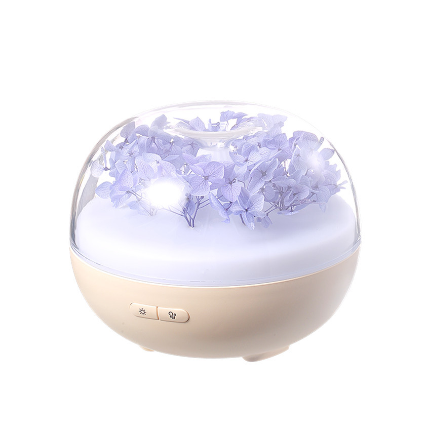 Flower Aroma Diffuser Seven-Color Ambience Light Night Light Plug-in Type USB Cable Cross-Border Humidifier Good-looking