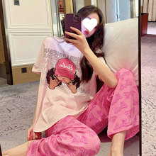 2025新款莫代尔睡衣女春夏季棉短袖长裤可外穿大码秋家居服套装