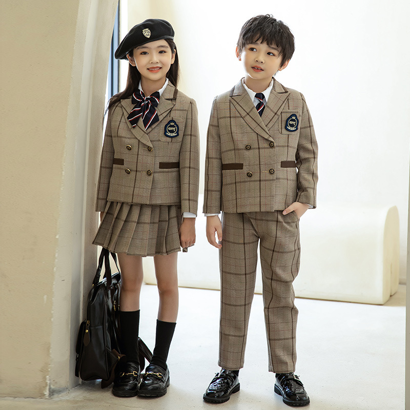 中小学生西装校服儿童套装春秋装贵族英伦风班服幼儿园园服三件套