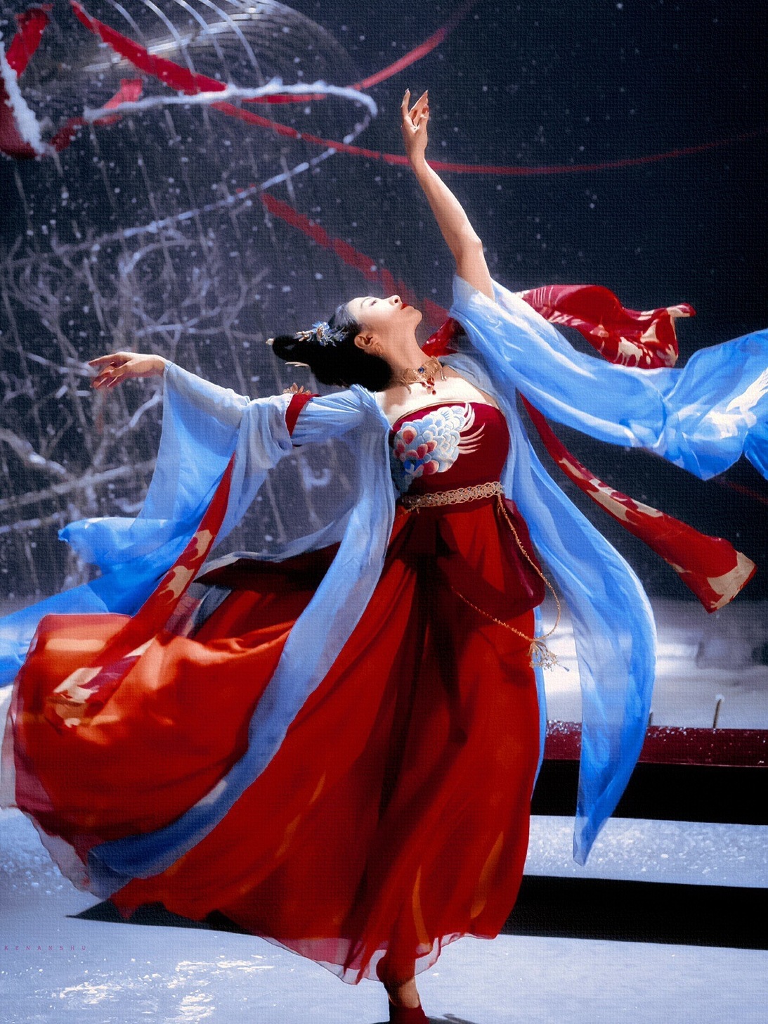 洛阳旧事舞蹈服汉服古典舞演出服唐诗逸同款唐制诃子裙中国风飘逸