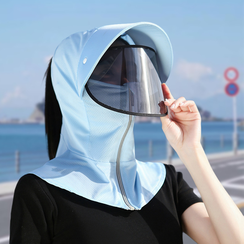 Summer New Sun Hat Uv Protection Face Mask Solid Color Cycling Sun Hat Breathable Sun Hat Wholesale