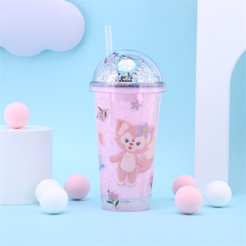 Creative Cute Cartoon Plastic Cup Large Capacity Portable Personality Ice Cup Summer Portable Straw Cup Wholesale
