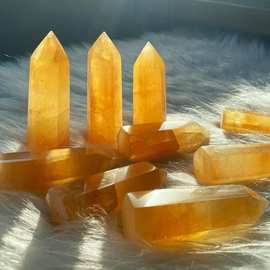 橙色方解石瑜伽办公家居扩香矿石摆件装饰送礼创意搬迁礼盒