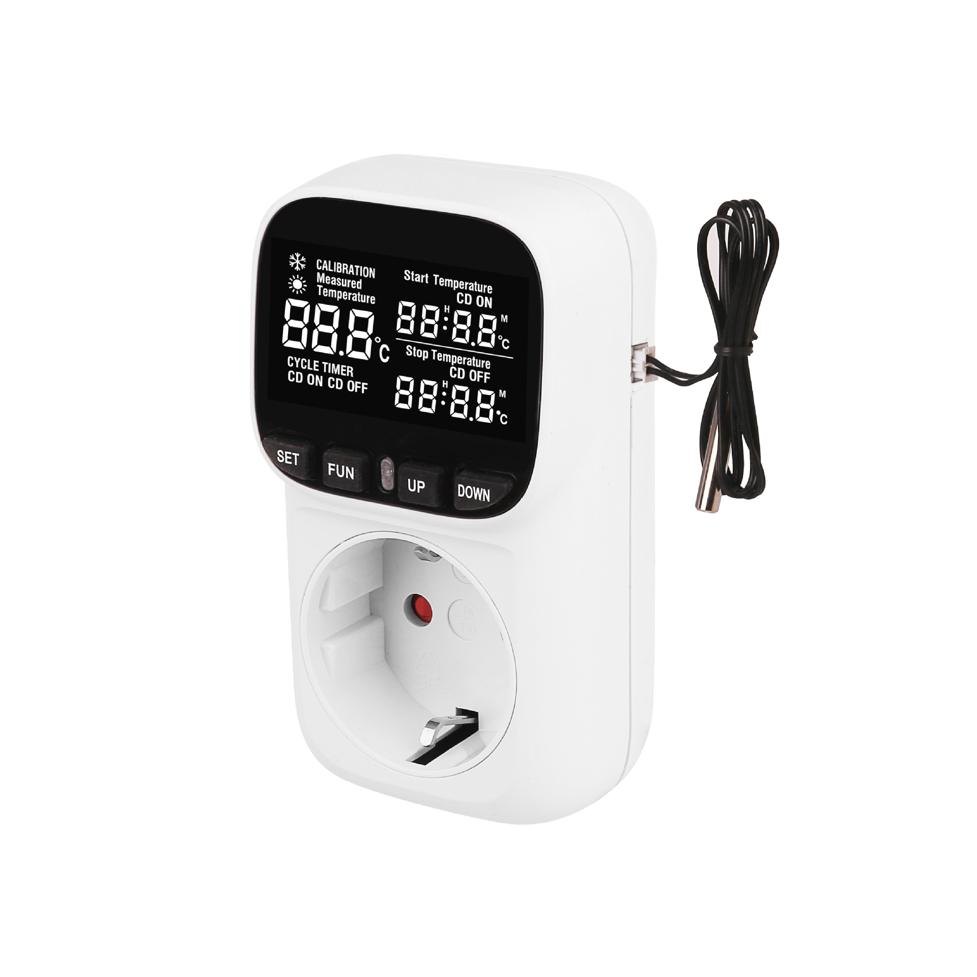 New Backlight European Standard Temperature Control Socket Countdown Thermal Switch Controller Fish Tank Pet Heating Thermostat