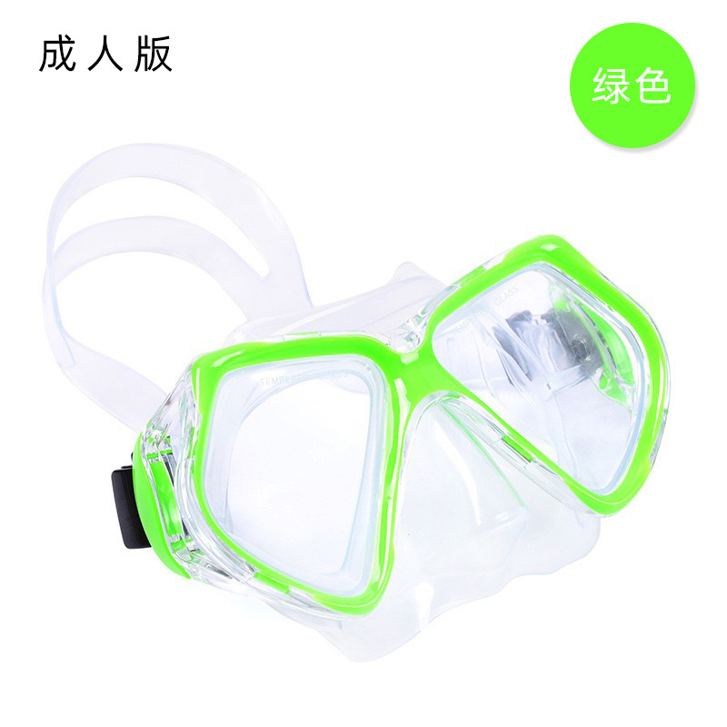 Hd Large Frame Adult Diving Goggles Anti-Choke Snorkeling Floating Diving Pvc Mask Tempered Glass Lens