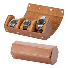 亚马逊爆款旅行PU手表盒便携式卡扣式首饰手链收纳盒