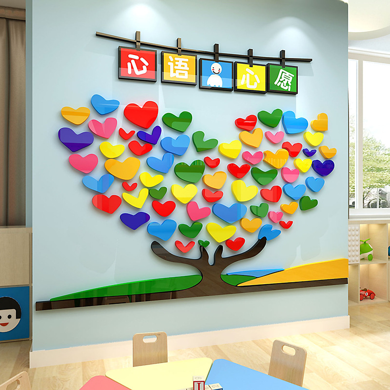 心愿树幼儿园墙面装饰3d立体墙贴画创意早教室培训班级布置文化墙