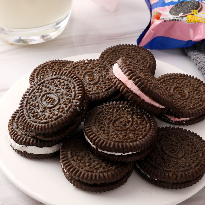 奥得利巧克力夹心饼干糕点点心儿童代餐网红休闲零食酥性整箱批发