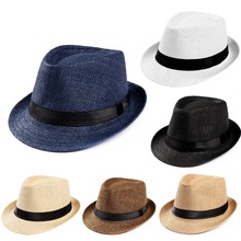 爵士草帽遮阳帽亲子草帽爵士帽Panama Fedora straw Hat批发
