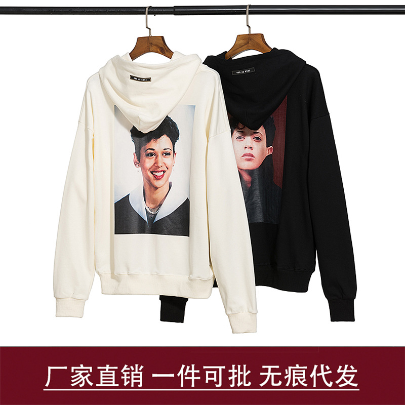 正确版fear of god高街欧美人像kh20字母印花连帽卫衣fog帽衫男女