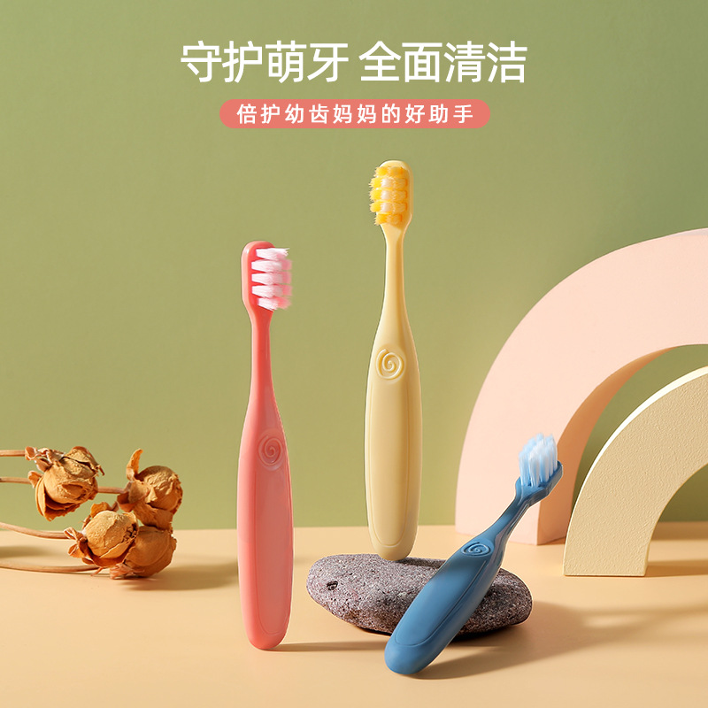 children‘s macaron color 3-pack fine soft hair toothbrush 2-6 years old baby soft hair toothbrush children‘s toothbrush soft hair wholesale