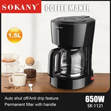 SOKANY1121咖啡机1.5L滴漏式咖啡机美式煮咖啡机器COFFEE MAKER