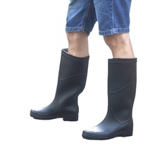 高筒PVC男雨鞋厚实牢固雨靴高帮农田水鞋一体工作鞋可加绒工矿靴
