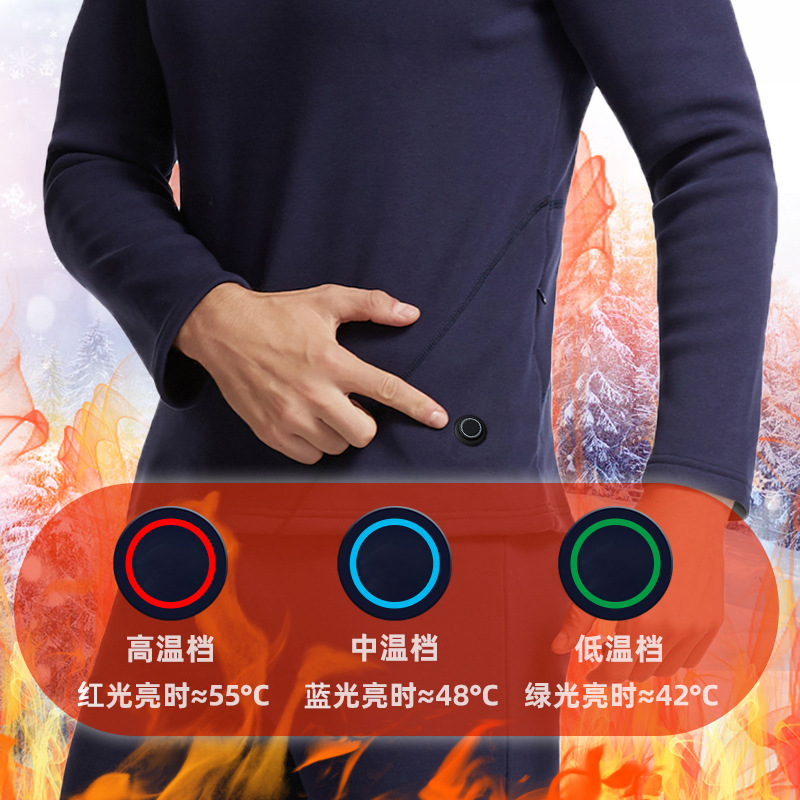 Electric Thermal Underwear Set Men's Usb Charging Heating Underwear Women's Winter Fleece Thermal Underwear Smart Heating Clothes