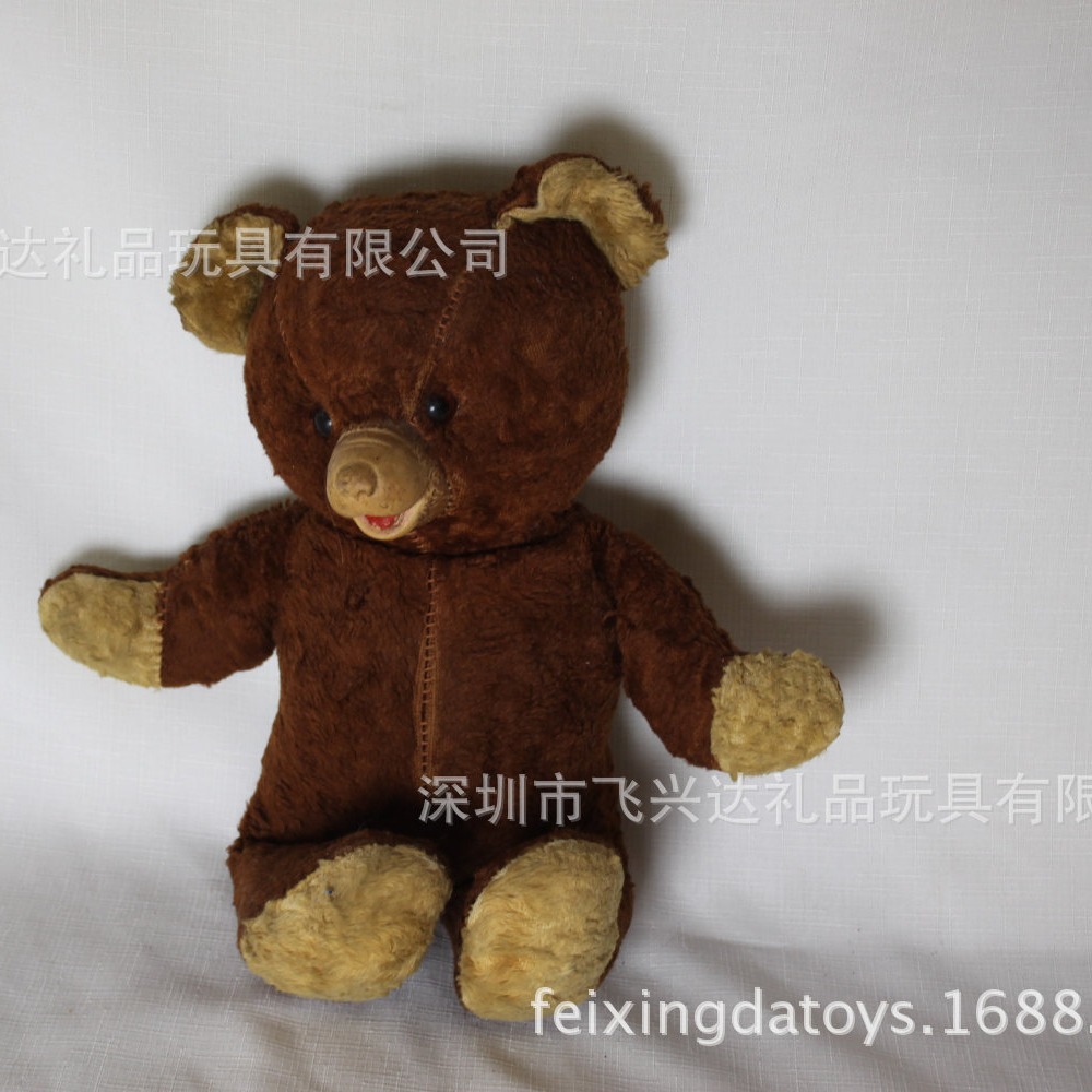 毛绒公仔简单可爱的补丁熊慈善礼品毛绒玩具熊填充胶粒-阿里巴巴
