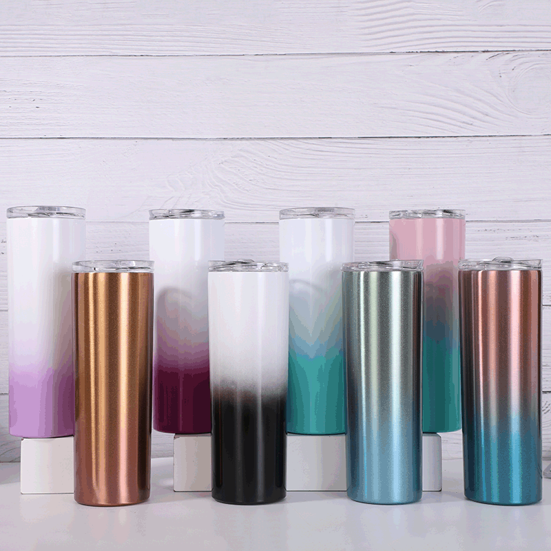 新款创意渐变色保温杯304不锈钢保温杯 可定制办公室泡茶水杯