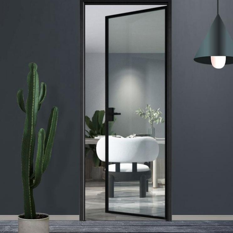 极窄卫生间门超白长虹玻璃门厕所门钛镁合金厨房平开门门框门套