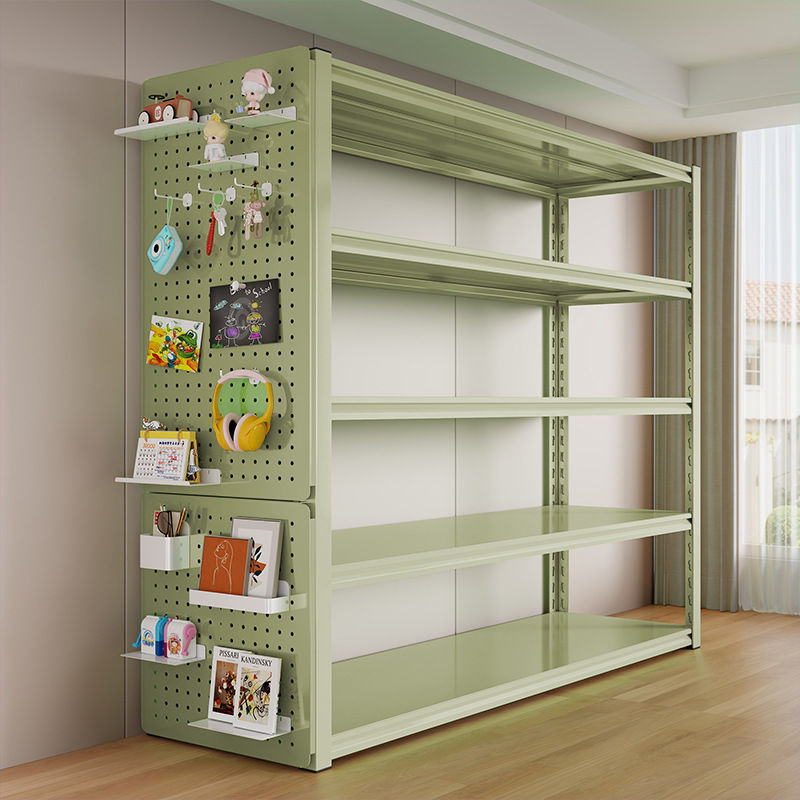 货架灰绿色置物架家用客厅杂物间整理架多层收纳架地下室储物架