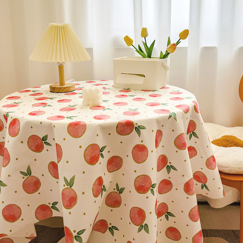 Ins Style Pastoral Fresh Student Dormitory Desk Flannel Tablecloth round Table Table Tablecloth Cover Towel Dining Table Wholesale