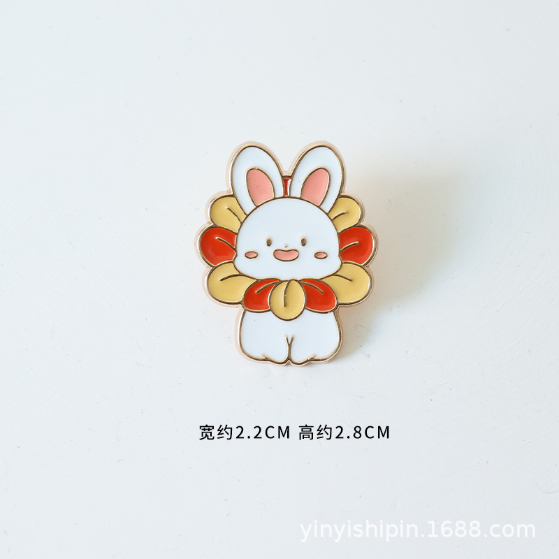 Koi Rabbit Brooch Cartoon Kiss Rabbit Badge Cute Sweet Girl Sweater Corsage Clothes Schoolbag Safety Pin