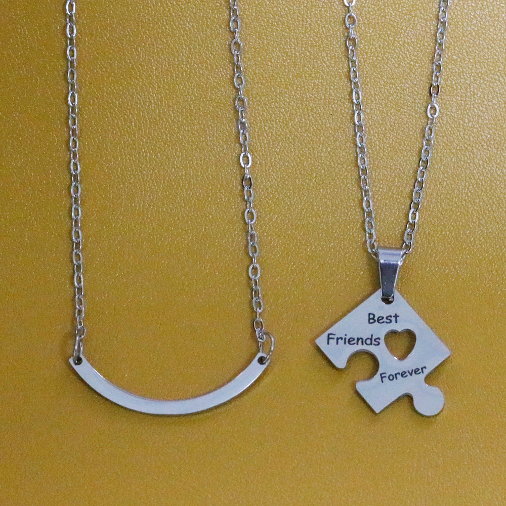 亚马逊热款 best friend forever不锈钢好朋友项链 闺蜜友谊礼物